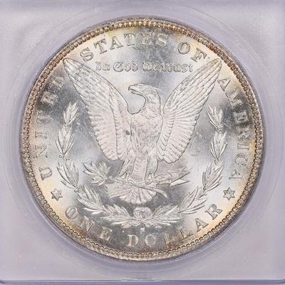 Frosty 1885 Morgan silver dollar