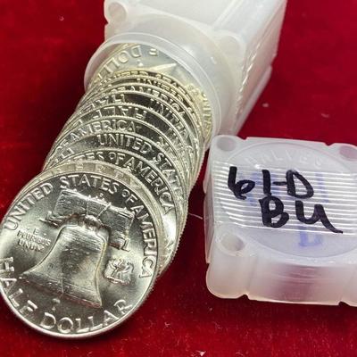 20 Bu 1961 silver Franklin half dollars