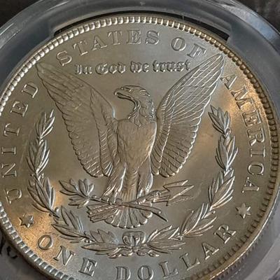 1887 Morgan silver dollar