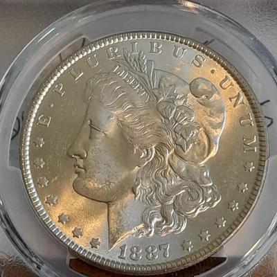 1887 Morgan silver dollar