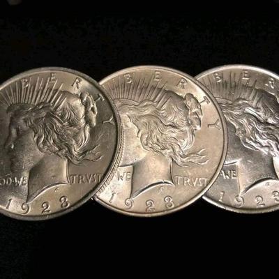 20 Bu 1923 peace dollars
