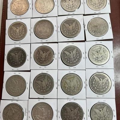 20 Morgan silver dollars