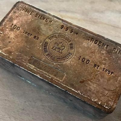 Vintage 100 Troy oz silver