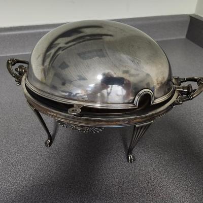 Antique English Silver Plate Dome Breakfast Buffet Server
