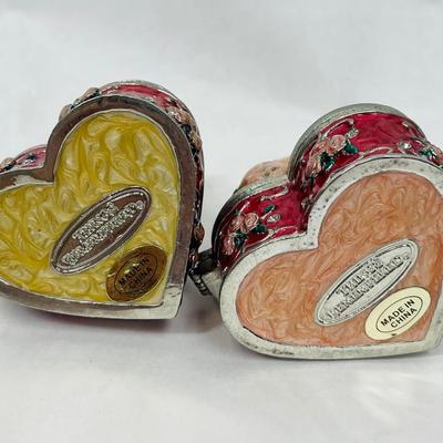 Things Remembered Keepsake Trinket lot of (2) Heart-dhaped Box with pig on top