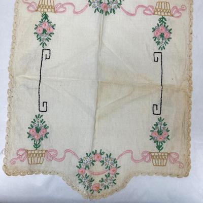 Vintage Textiles Lot = Baby/Doll Bonnets and table decor