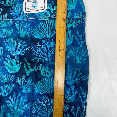 Blue Green Sea Life fabric print travel bag by Travel Laundry Company