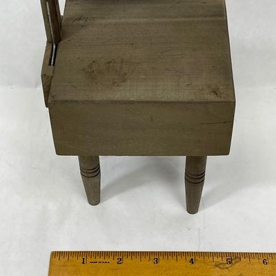 Vintage Dollhouse Butcher Block with Meat Cleaver stamped Stainless Steel JAPAN