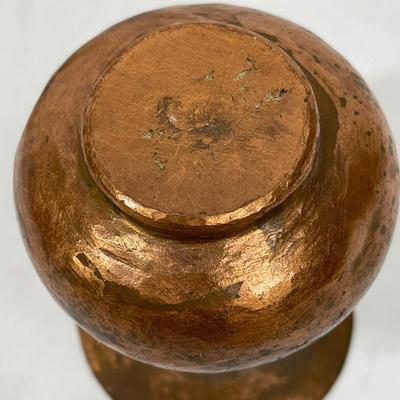 3 pc lot of vintage decor- small bust of a boy, bottom of a mini oil lamp, mini copper sputoon