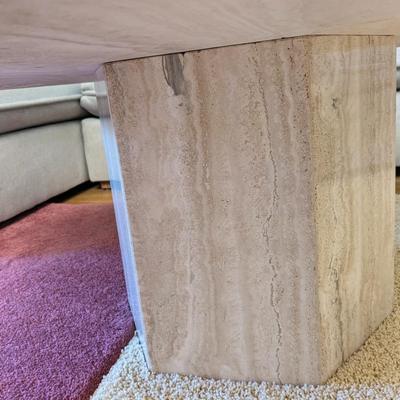 Beautiful Vintage Hexagon Italian Travertine Coffee Table