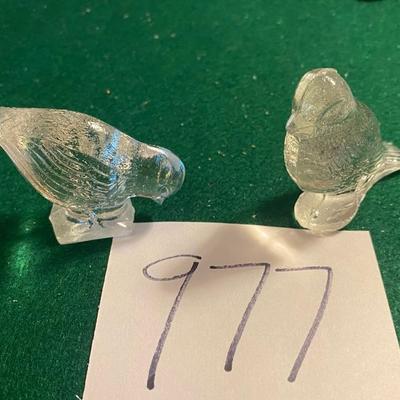 Vintage Clear Crystal Bird Set