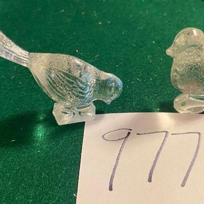 Vintage Clear Crystal Bird Set