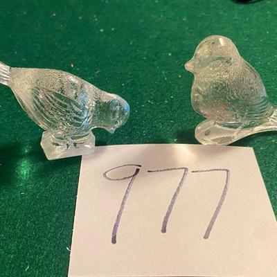 Vintage Clear Crystal Bird Set