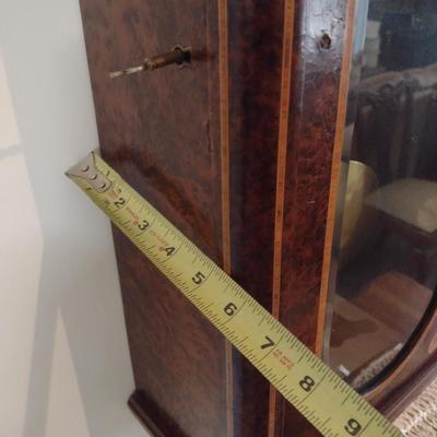 Antique French Burlwood Case Wall Clock with Inlay Marquetry