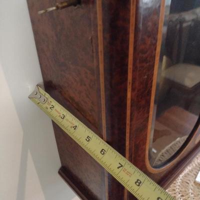 Antique French Burlwood Case Wall Clock with Inlay Marquetry