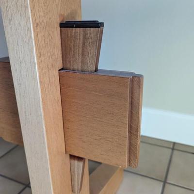 Impressive custom made craftsman style dining room table with unique joinery
