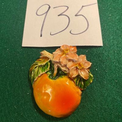 Resin Peach Brooch