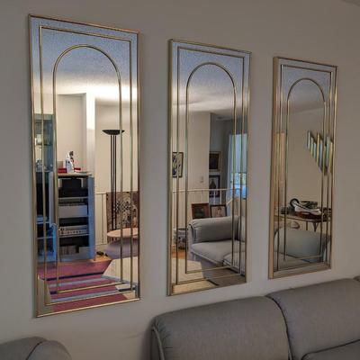 3 Petal Vintage Brass Mirrors