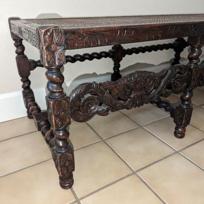 Antique Renaissance style entry bench