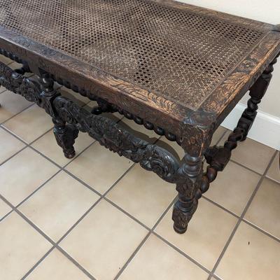 Antique Renaissance style entry bench