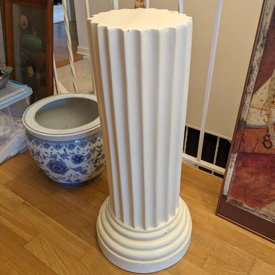 Vintage Large Plaster Classical Column Pedestal Displayer
