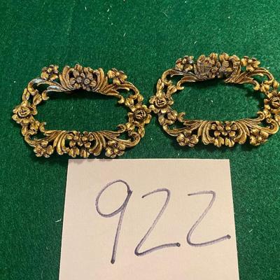 Vintage Gold Tone Shoe Clips