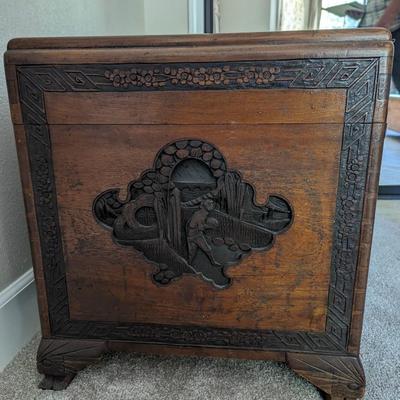 Beautiful vintage hand carved Chinese Camphor trunk/chest