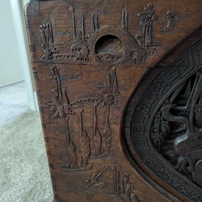 Beautiful vintage hand carved Chinese Camphor trunk/chest