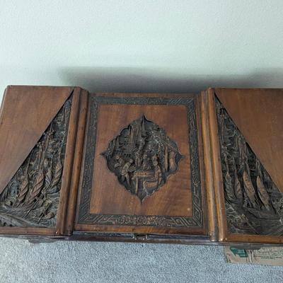 Beautiful vintage hand carved Chinese Camphor trunk/chest