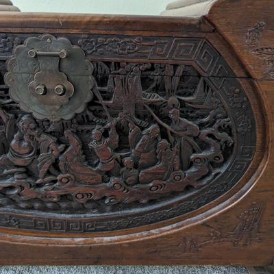 Beautiful vintage hand carved Chinese Camphor trunk/chest