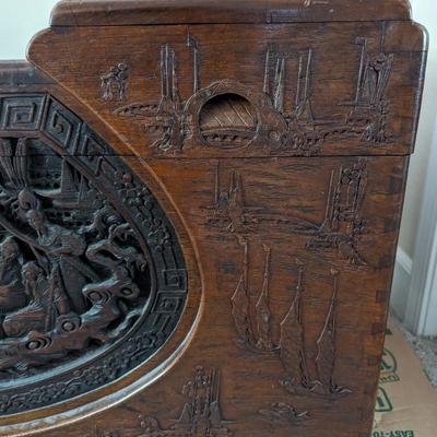 Beautiful vintage hand carved Chinese Camphor trunk/chest