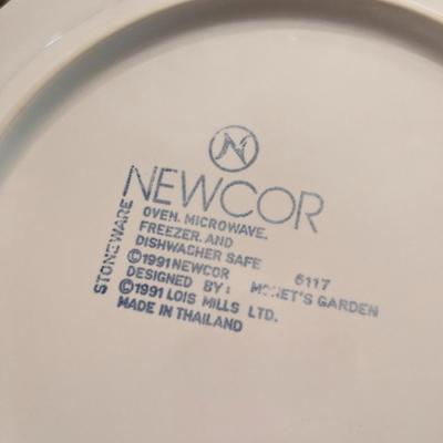 Set of 8 ea. Newcor Monet's Garden 6117 Dining & Dessert 7 3/4" Stoneware Pltes