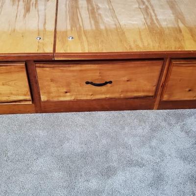 Master wood craftsman STANDARD King size Chinese lattice headboard and storage platform - Custom made