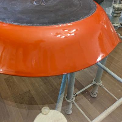 COPCO Denmark Michael Lax Orange Enamel Cast Iron Oval Pan