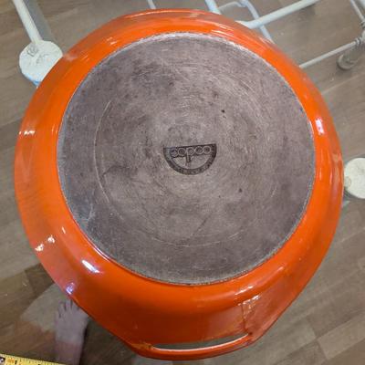 COPCO Denmark Michael Lax Orange Enamel Cast Iron Oval Pan