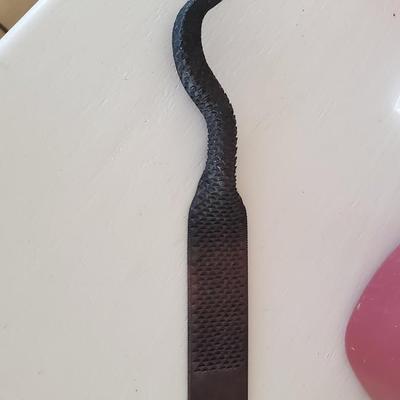 Hand forged custom metal work wood rasp made into a snake