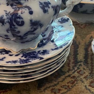 Flow Blue Porcelain Set