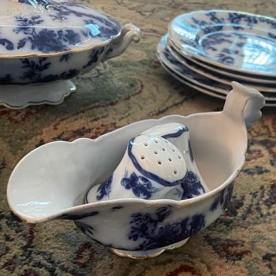 Flow Blue Porcelain Set