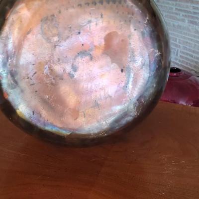 Stunning palace size enameled copper vase