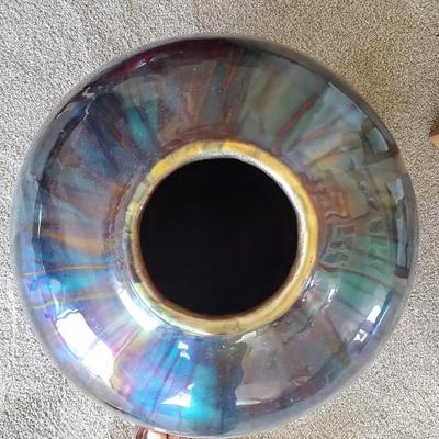 Stunning palace size enameled copper vase