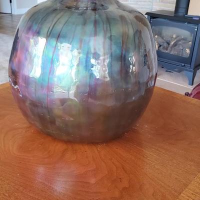 Stunning palace size enameled copper vase