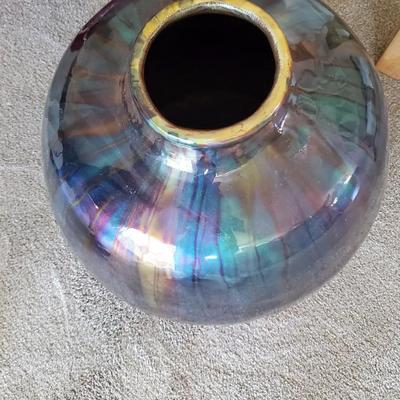 Stunning palace size enameled copper vase