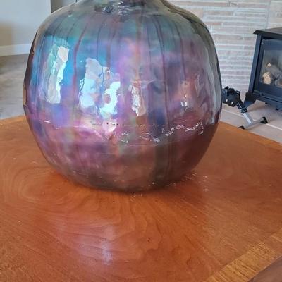 Stunning palace size enameled copper vase