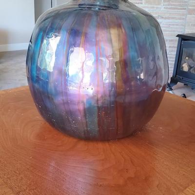 Stunning palace size enameled copper vase