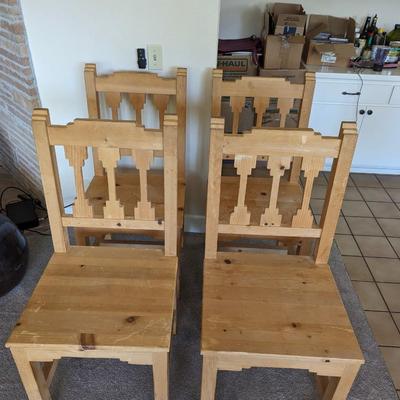 4 Santa Fe wooden chairs - unfinished