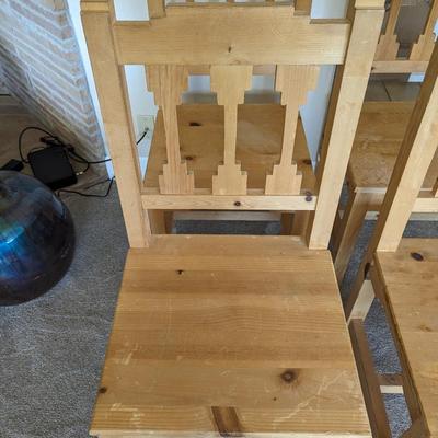 4 Santa Fe wooden chairs - unfinished