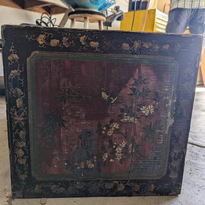 Chinese Lacquer and soapstone overlay Cabinet, Late 19th - Early 20th Century