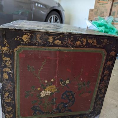 Chinese Lacquer and soapstone overlay Cabinet, Late 19th - Early 20th Century