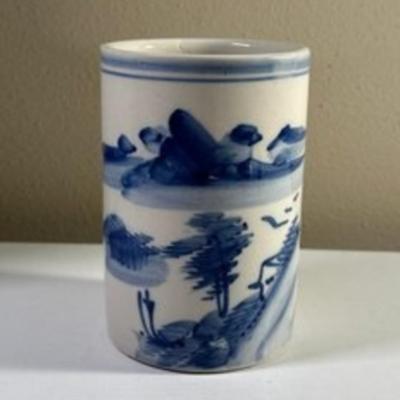 Late Qing Dynasty 19th Century Chinese Brush Pot