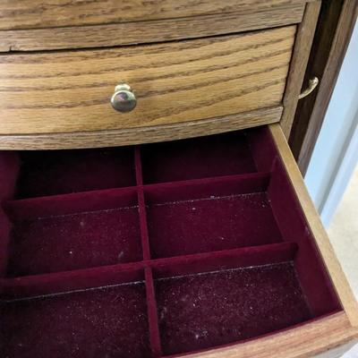 Large Oak Jewelry Cabinet
